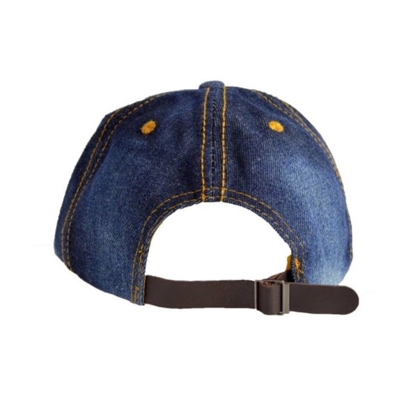 Bling Rhinestone American Flag Denim Baseball Cap - Picture 2 of 2